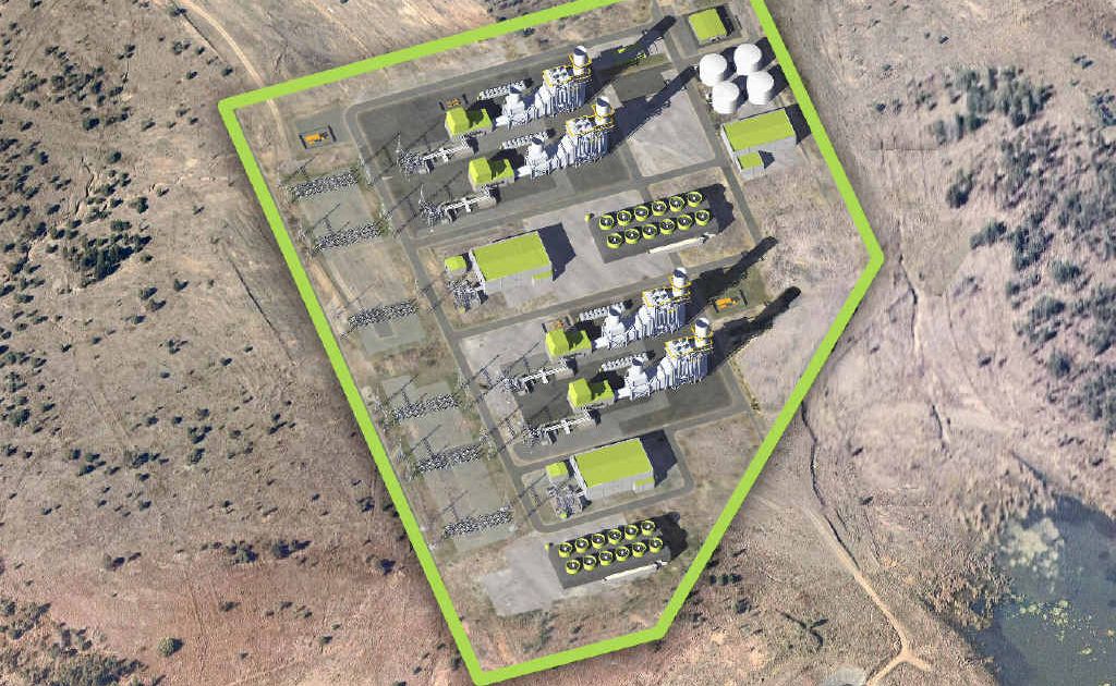 BIRD’S EYE VIEW: What TRUenergy’s Aldoga gas-fired power station will look like. BIRD’S EYE VIEW: What TRUenergy’s Aldoga gas-fired power station will look like.
